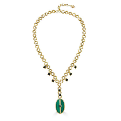 Collarf Inspire Pixie Necklace dorado con malaquita verde – Trovare Chile