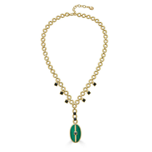 Collarf Inspire Pixie Necklace dorado con malaquita verde – Trovare Chile