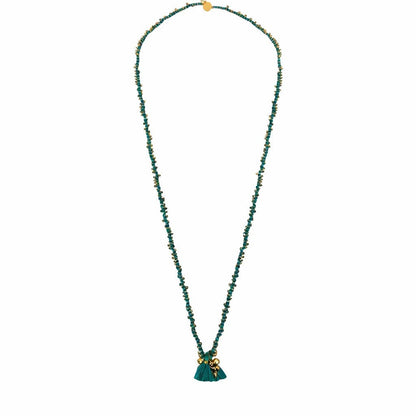 Collar Fuljhadi Bajra Largo Verde Petróleo · Lujo Artesanal