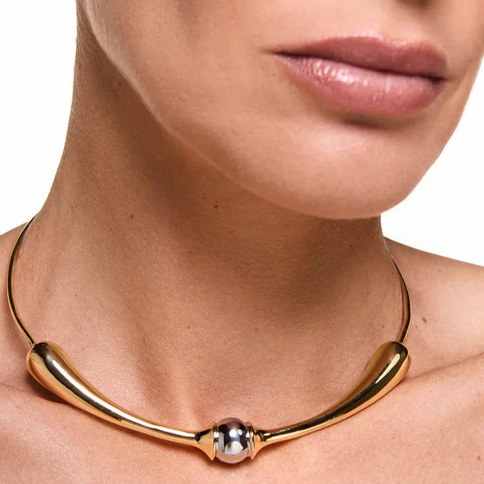 Choker Gota bañado en oro y plata – Colección Chuva – Trovare Chile
