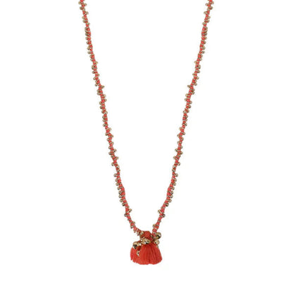 Collar Fuljhadi Bajra Largo Coral · Lujo Artesanal