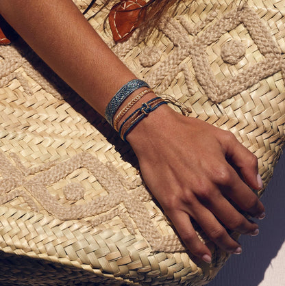 Pulsera Izy Nº1 Gold Denim – Sfifa Marroquí Hecha a Mano