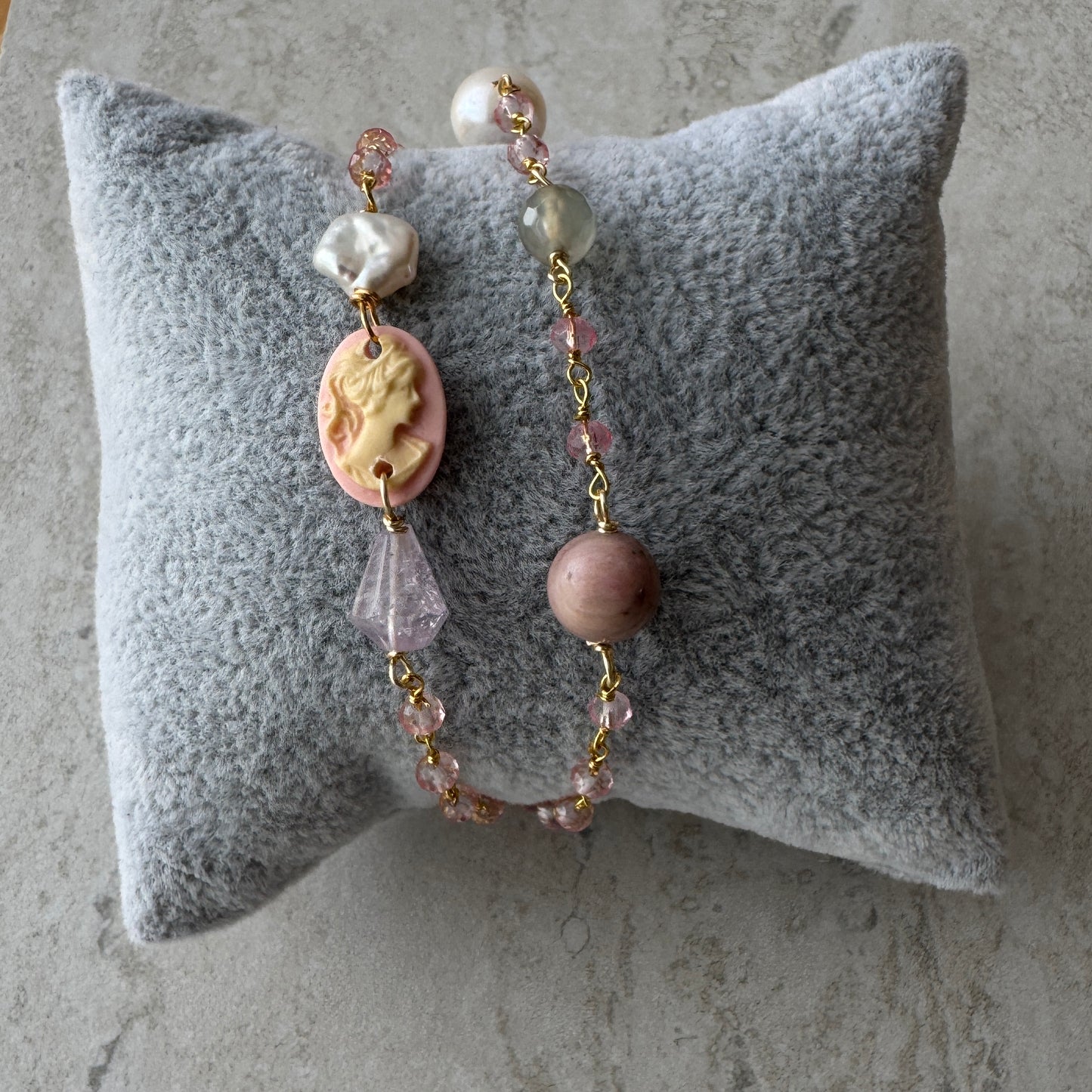 Pulsera Cameo Pink - Resina - Hecho en Italia