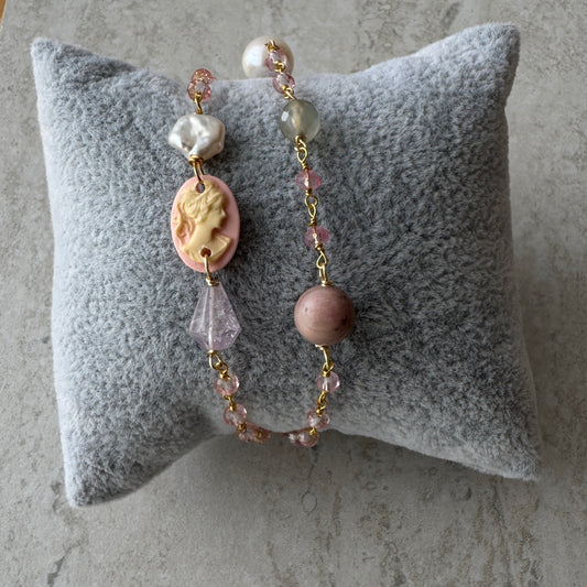 Pulsera Cameo Pink - Resina - Hecho en Italia