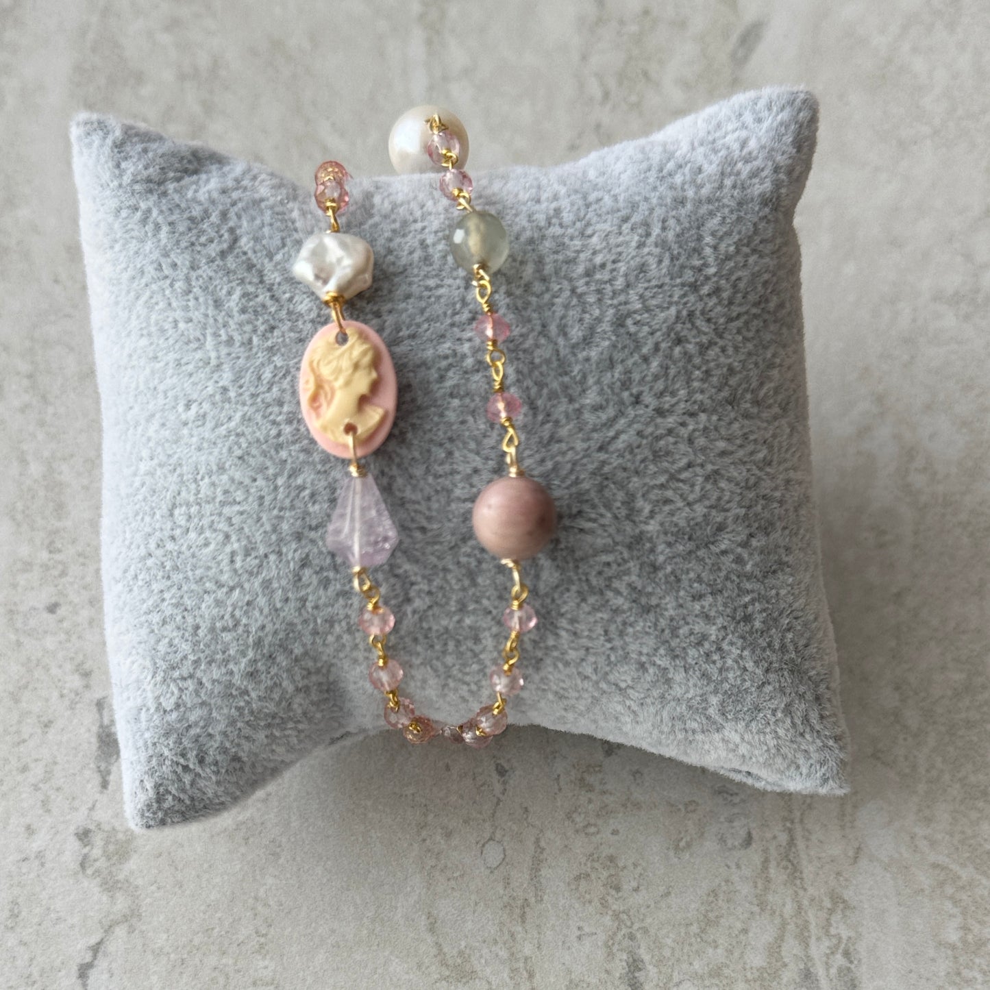 Pulsera Cameo Pink - Resina - Hecho en Italia