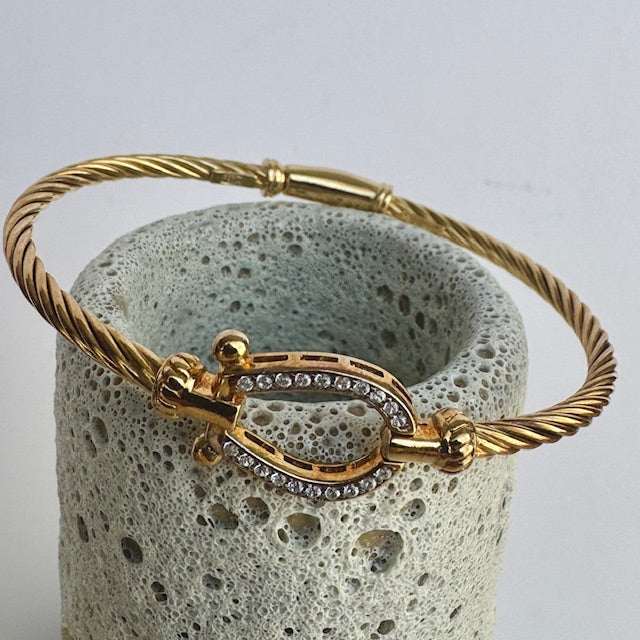 Brazalete Verona – Twist | Plata 925 con baño de oro 18K