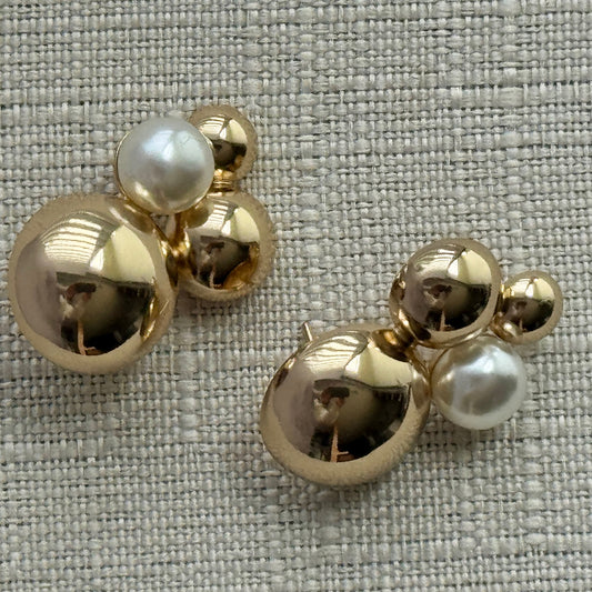 Aros   Dorados con Perlas – Baño de oro,