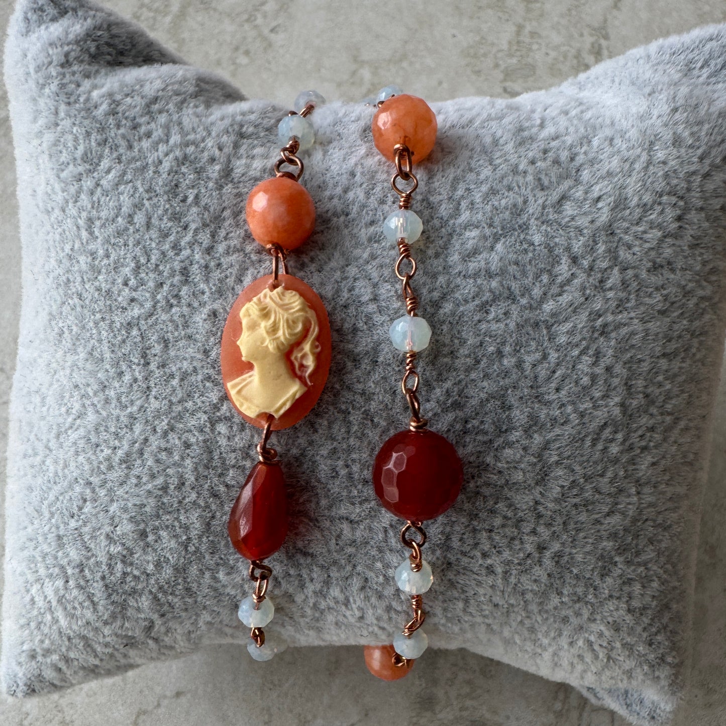 Pulsera Cameo Rosso - Resina - Hecho en Italia