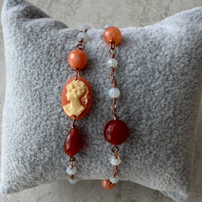 Pulsera Cameo Rosso - Resina - Hecho en Italia