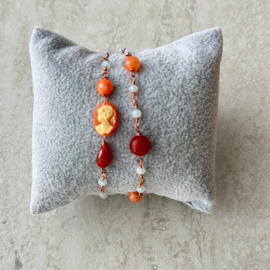 Pulsera Cameo Rosso - Resina - Hecho en Italia
