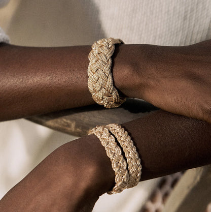 Pulsera Mini Azal – tejido sfifa · hecha a mano en Marruecos