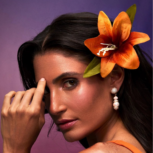 aros elegantes mujer negros con perla y cristales diseño sofisticado joya italiana