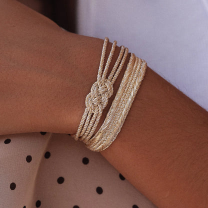 Pulsera Nerry color Gold, sfifa de hilos dorados tejida a mano en Marruecos
