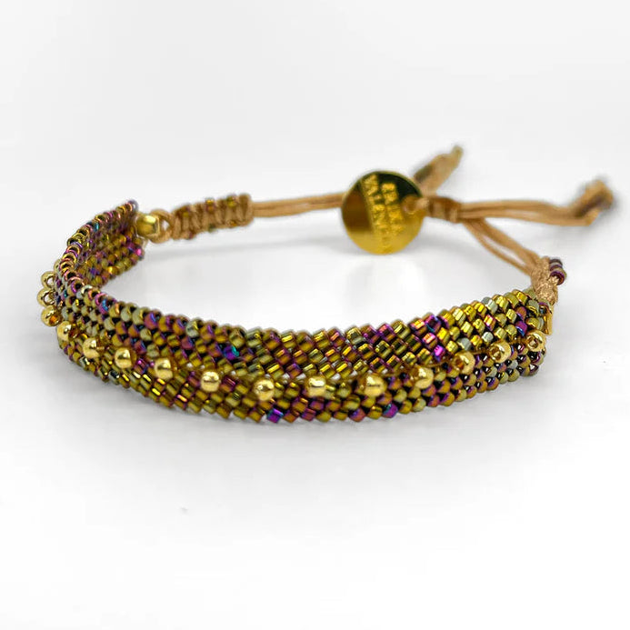 pulsera miyuki color cobre con dorado boho