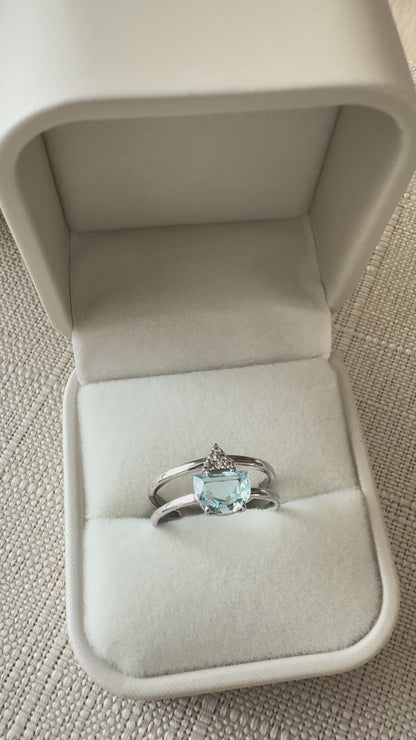 Anillo Pendulum Collection con Sky Blue Topaz | Rodio sobre Plata 925