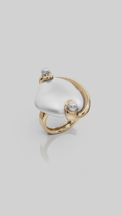 Anillo Vínculo con Perla Natural – Ajustable