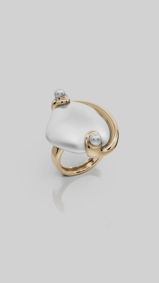Anillo Vínculo con Perla Natural – Ajustable