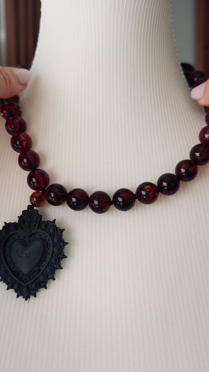 Collar Cuore Tartaruga Resina Italiana