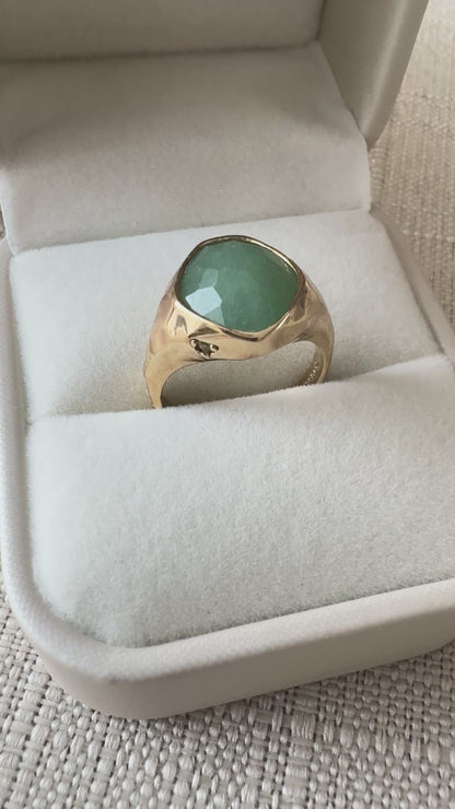 Anillo Panorama Collection con Green Quartz | Vermeil Oro 18k sobre Plata 925