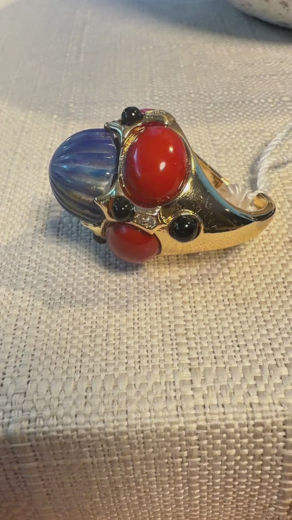 Anillo Multicolor Rojo y Azul Volpi