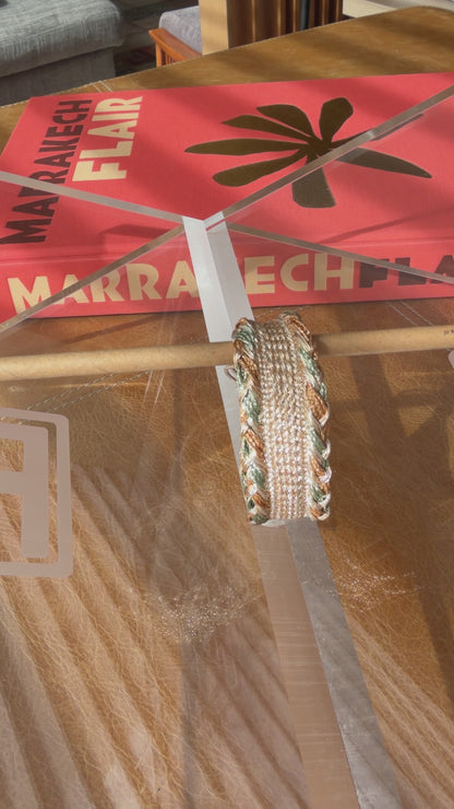 Pulsera Nalea Peach Silver – Tejido Marroquí