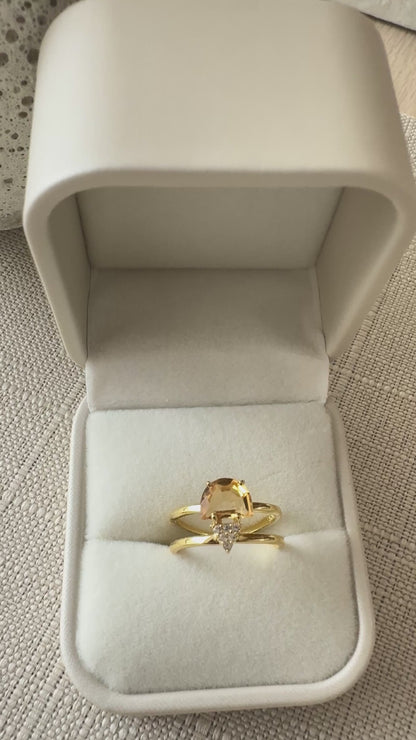 Anillo Pendulum Collection con Yellow Citrine | Vermeil Oro 18k sobre Plata 925