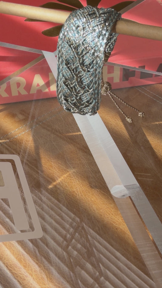 Pulsera Leaf Nº1 Rose Blue & Chrome | Marruecos