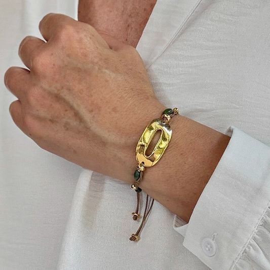 Pulsera Ágata Trenzada 24k