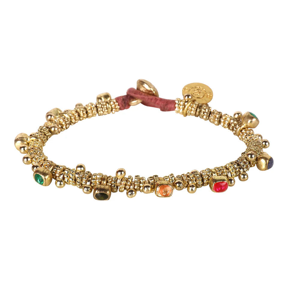 Pulsera Layla Twine de lujo artesanal hecha a mano en metal tejido con esmalte