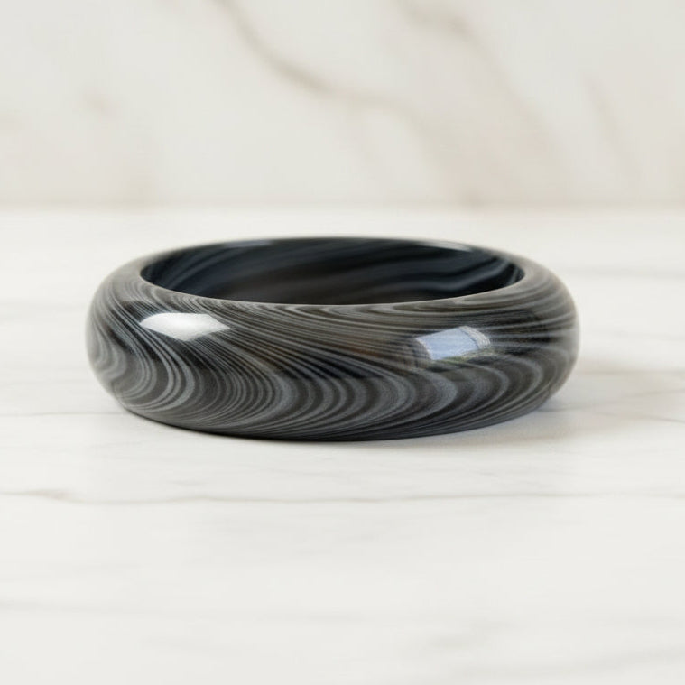 pulsera negra resina