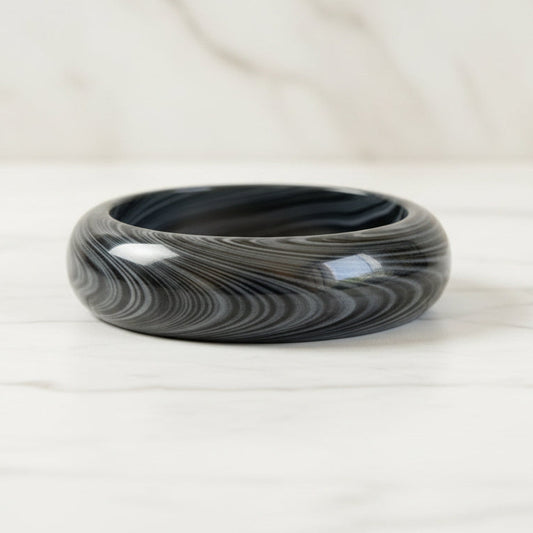 pulsera negra resina