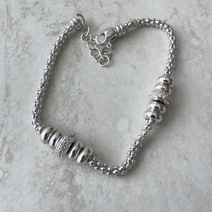 Bracciale Cilindri Lux – Twist en Plata 925 Plateada con Pavé de Zircones