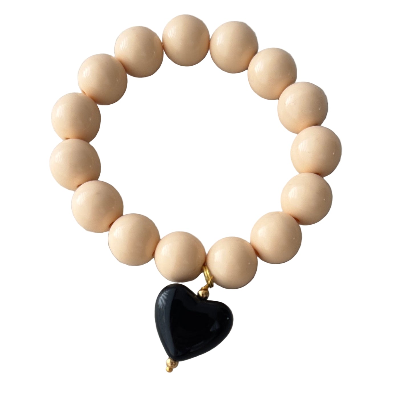 pulsera resina elasticada con corazón hecha en Italia