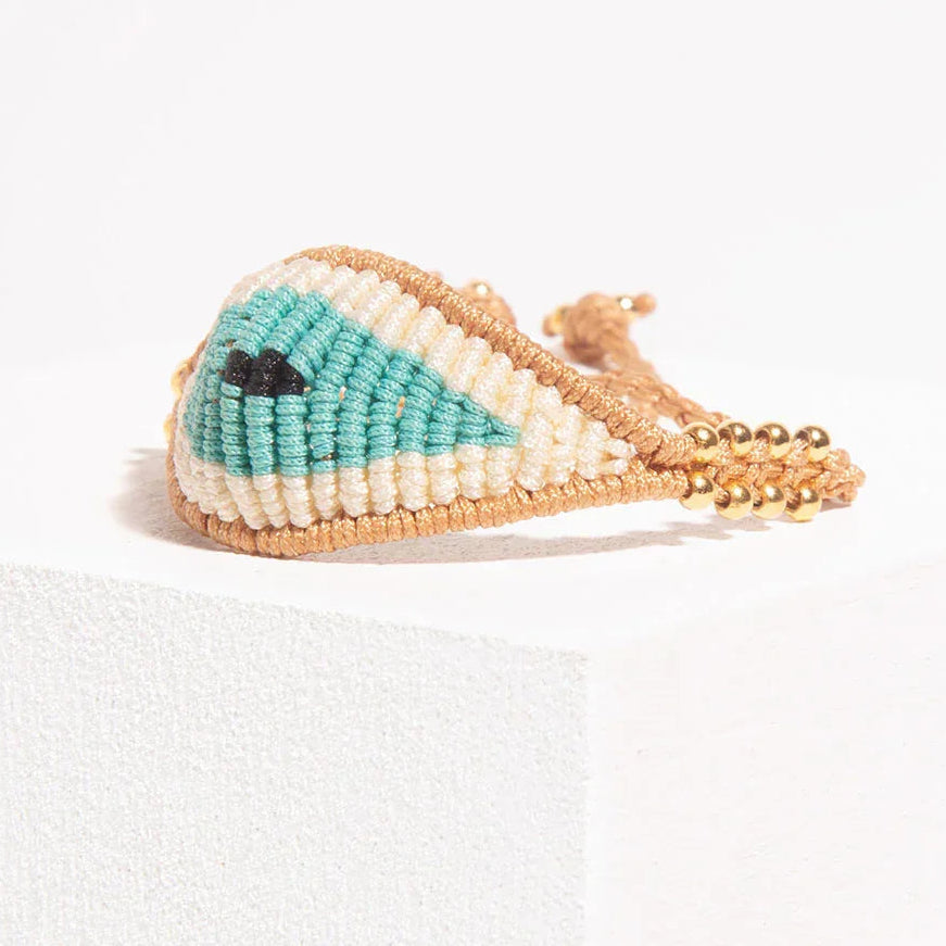 pulsera ojo turco tejida